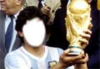Diego Maradona holding World Cup Trophy